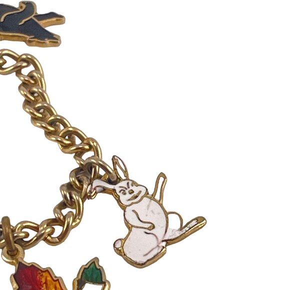 Montreal Enamel Charm Bracelet With Animal & Leaf Pendants - Picture 3 of 8